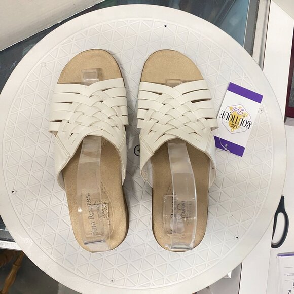Kim Rogers Jovie Sandals White Womens 8 Ultra Comfort Technology Resort Vacation - Picture 11 of 12